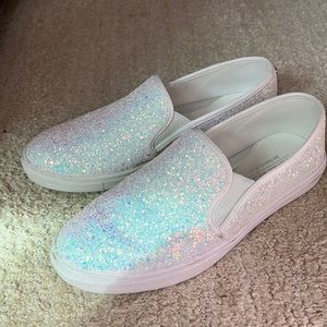 Taylor swift eras tour sparkly white sneakers